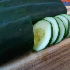Organic cucumbers sliced